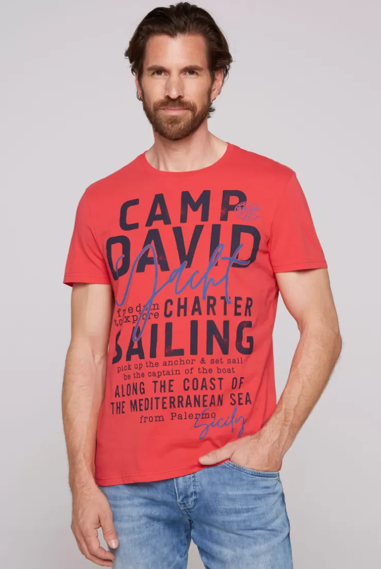 CAMP DAVID & SOCCX T-Shirt Rundhals mit Yacht Print skipper red | S skipperred Shop