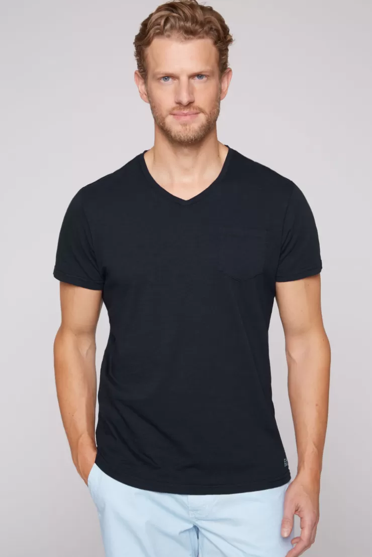 CAMP DAVID & SOCCX T-Shirt V-Neck mit Brusttasche blue navy | S bluenavy Store