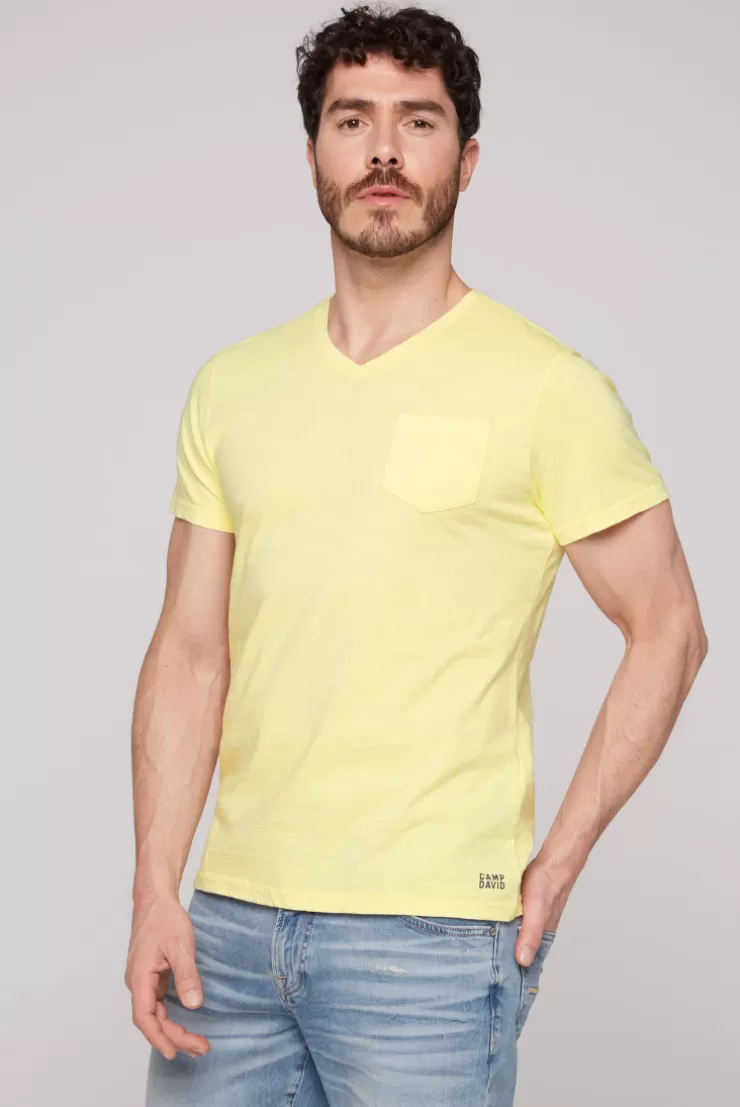 CAMP DAVID & SOCCX T-Shirt V-Neck mit Brusttasche sun Sale