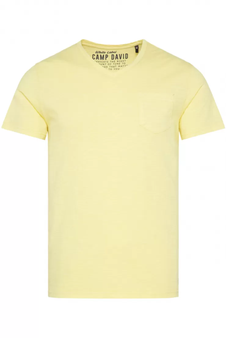 CAMP DAVID & SOCCX T-Shirt V-Neck mit Brusttasche sun Sale