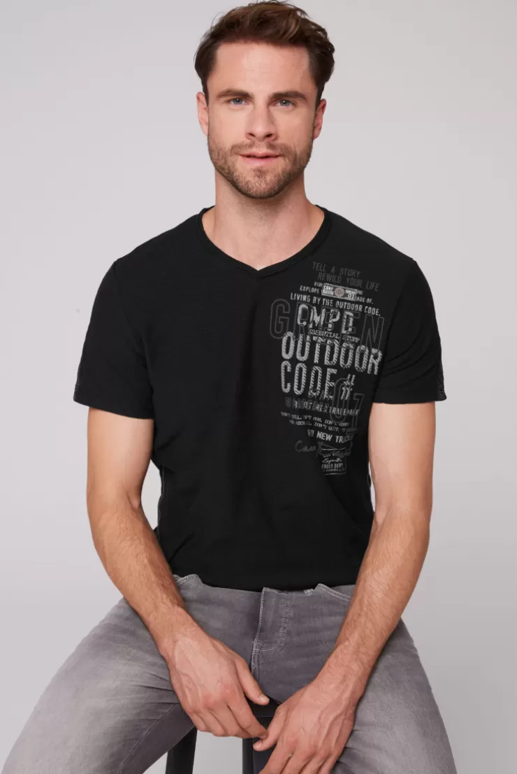 CAMP DAVID & SOCCX V-Shirt mit Rubber Artworks black Best Sale