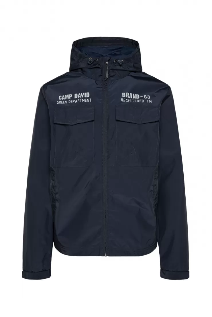 CAMP DAVID & SOCCX Windbreaker-Jacke mit Kapuze und Rückenprint blue navy bluenavy Discount