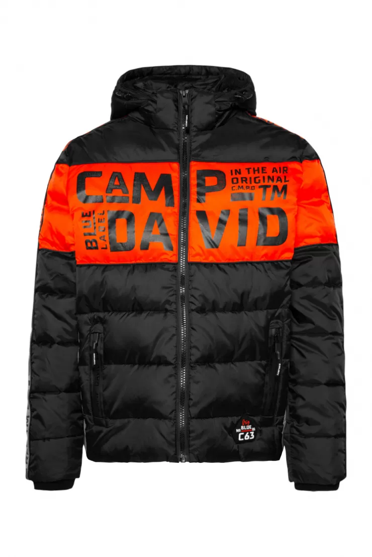 CAMP DAVID & SOCCX Winterjacke mit Colour-Blocking und Logo-Design black Fashion