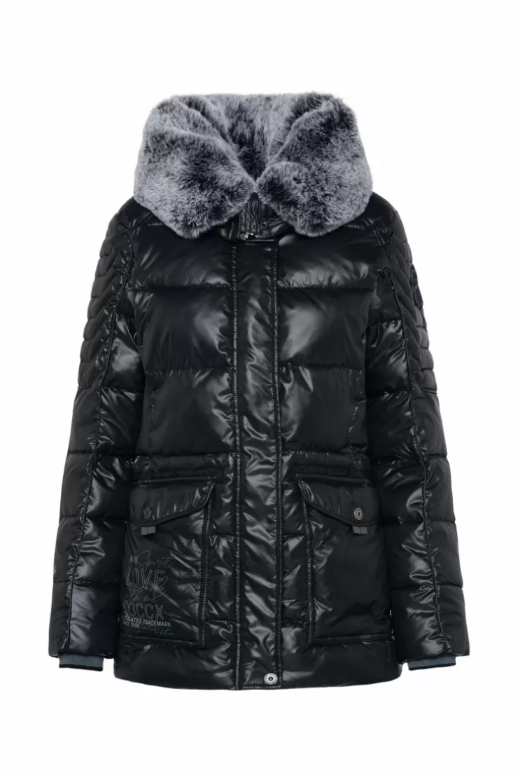 CAMP DAVID & SOCCX Winterjacke mit hohem Kragen und Steppmuster black New